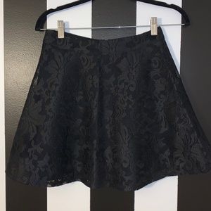 Black skirt with lace detail